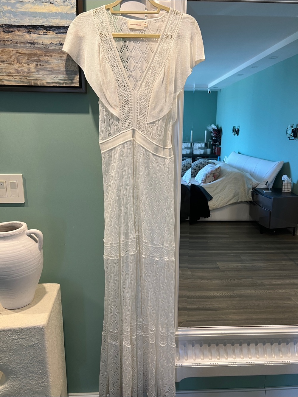 White Maxi Dress - Elegant Crochet Knit Maxi Dress